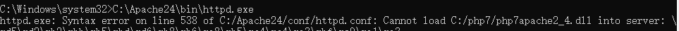 配置Apache时，添加对PHP的支持时语法错误