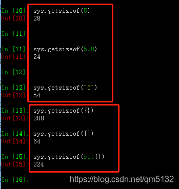 python 中sys.getsizeof的用法说明