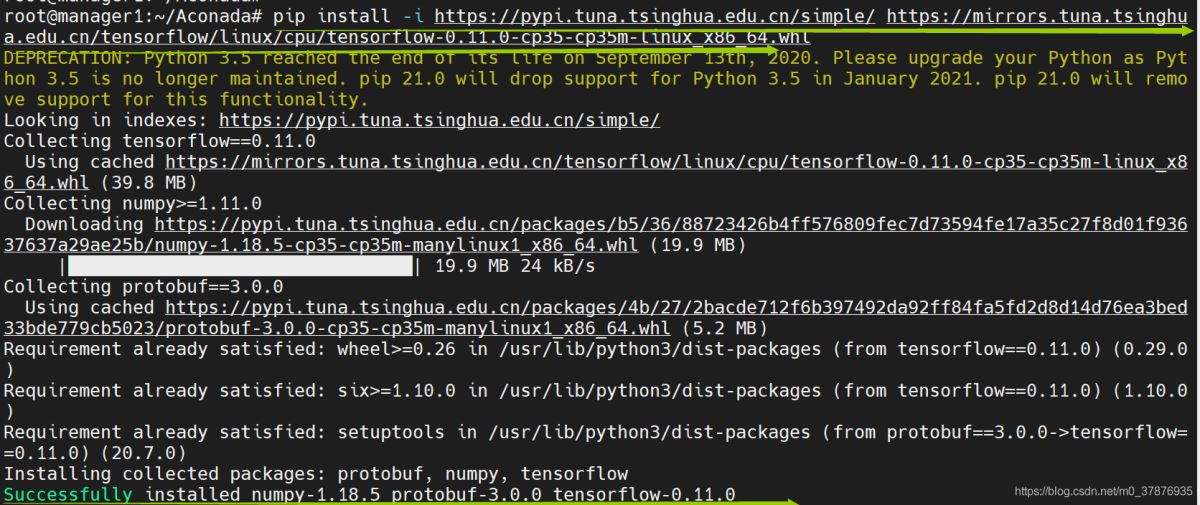 Python3安装tensorflow及配置过程