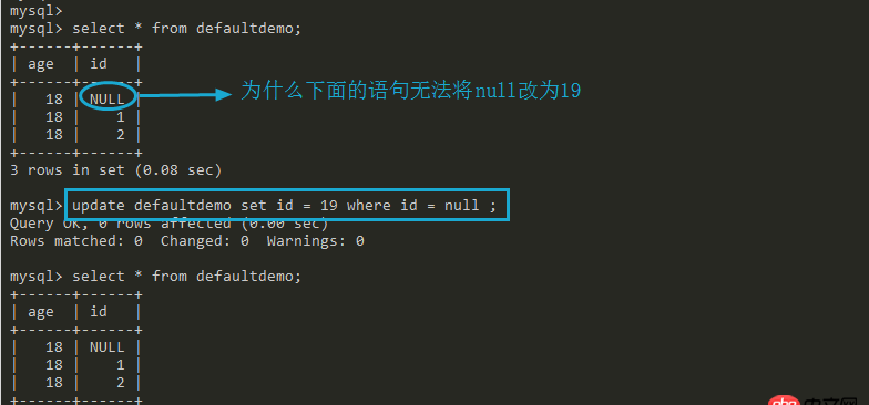 MySQL中更新数据[update]无法成功的疑问