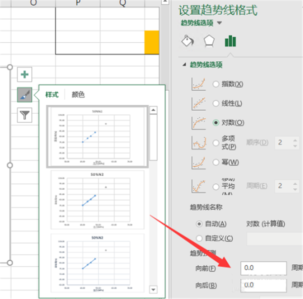 Excel怎样延长趋势线？