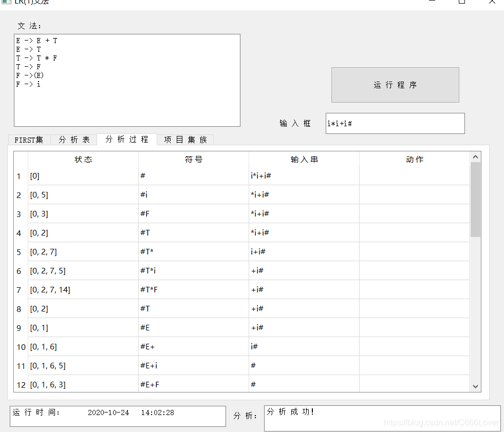 Python实现LR1文法的完整实例代码