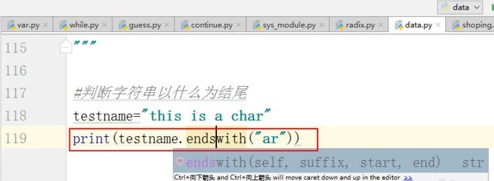 python判断字符串以什么结尾的实例方法