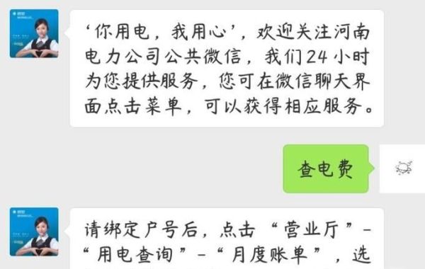 在网上手机微信上怎么查询每月电费用电量河南省