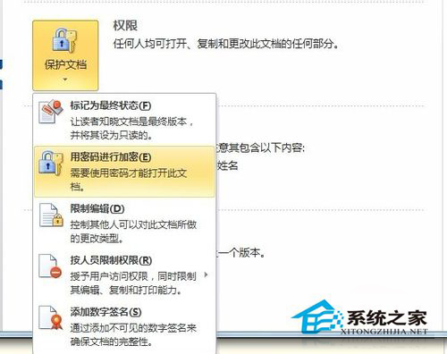 Word文档加密的操作方法 Word2010文档怎么加密？