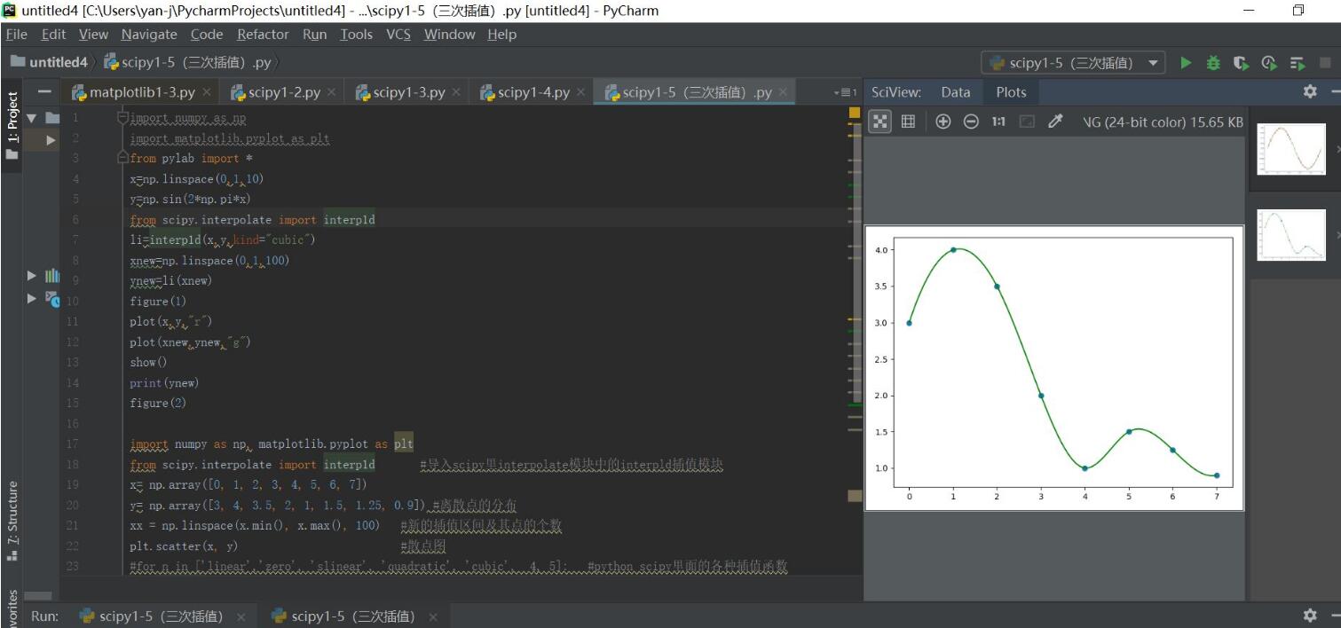 python interpolate插值实例