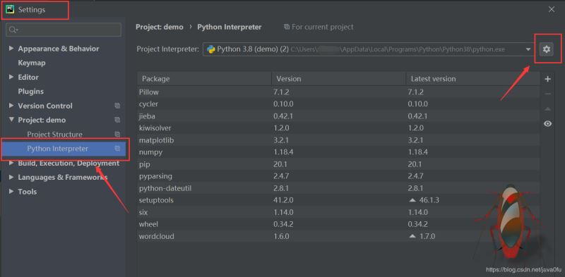 Pycharm中安装wordcloud等库失败问题及终端通过pip安装的Python库如何添加到Pycharm解释器中(推荐)