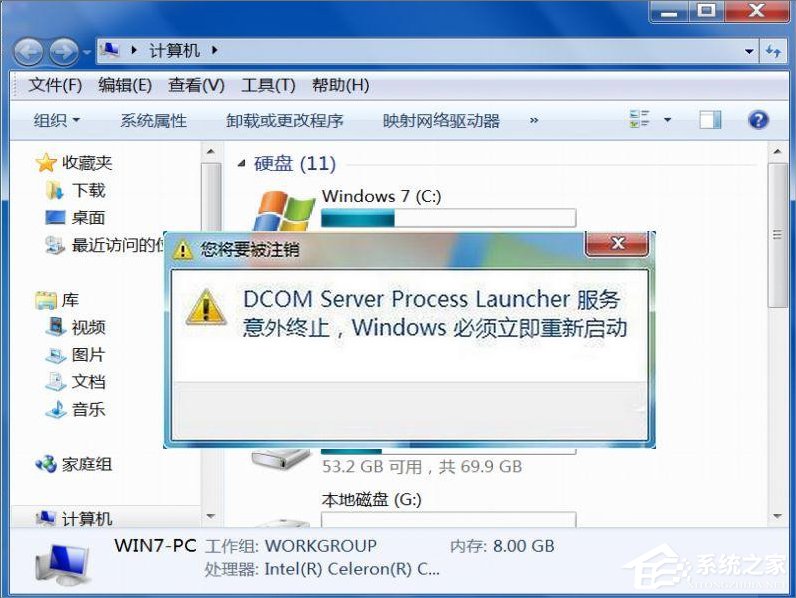 Win7提示Dcom Server Process Launcher服务意外终止怎么办？