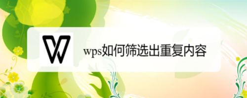 wps重复内容怎么筛选出来