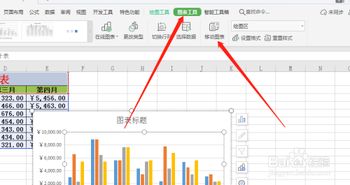 excel移动图表位置教程分享