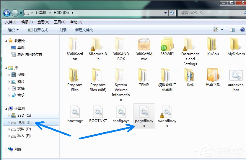 Win7系统pagefile文件怎么移到D盘？