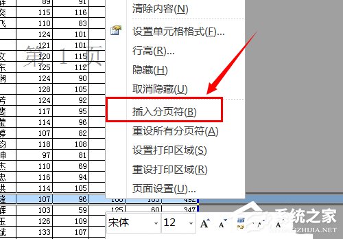 Excel插入分页符的方法和步骤