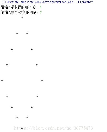 python 使用while循环输出*组成的菱形实例