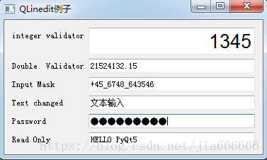 python GUI库图形界面开发之PyQt5单行文本框控件QLineEdit详细使用方法与实例