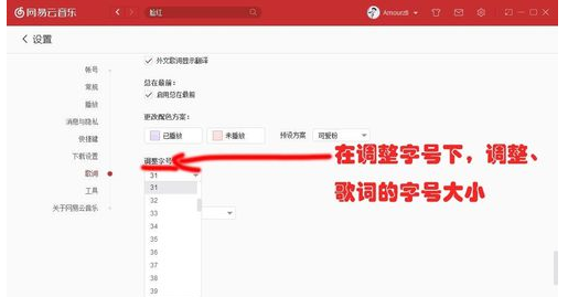 网易云音乐怎么更改歌词设置 更改歌词设置步骤分享