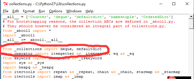 python 导包  `from _collections import deque, defaultdict`