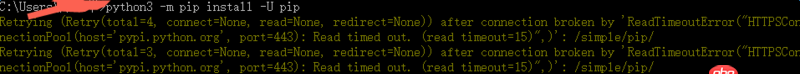 python3.x - python -m pip install -U pip升级pip