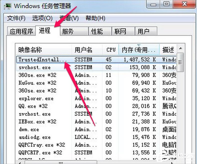 Win7系统Trustedinstaller.exe占用内存高怎么办？