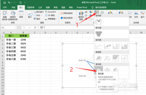 如何在Excel中做出雷达图
