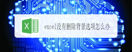 excel没有删除背景选项如何解决