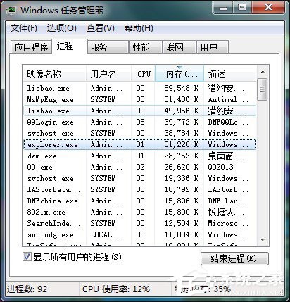 Win7任务管理器中哪些进程可以关闭？