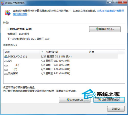 Win7系统下SSD固态硬盘为什么不能用磁盘碎片整理？