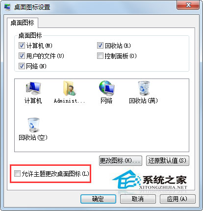 Win7更改主题后桌面图标就会变如何解决？