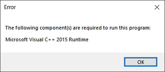 Win10电脑运行程序缺少Microsoft Visual C++ 2015 Runtime怎么办？