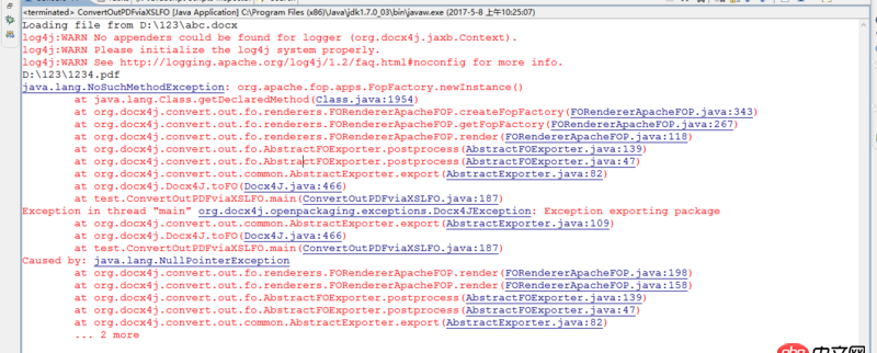 java - 使用docx4j3.2  Word转PDF错误。纠结一天了。求指教指教！！！！