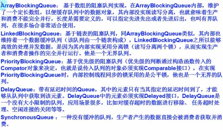 java中并发Queue种类与各自API特点以及使用场景说明