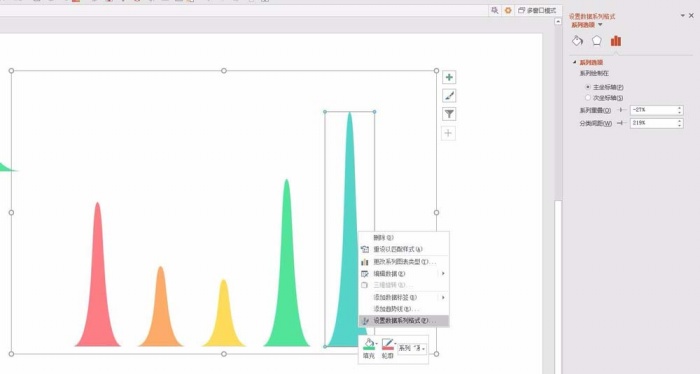 PPT绘制山峰柱状图表的操作步骤