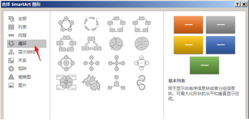 PPT中使用SmartArt制作循环关系图具体操作步骤