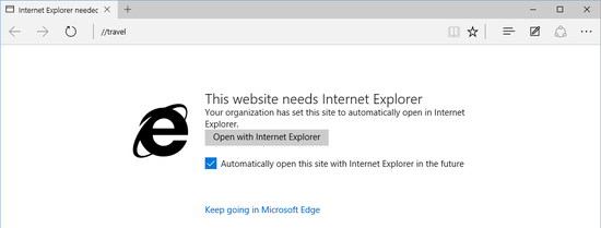 Win 10 Edge浏览器可兼容IE网站,为照顾企业用户
