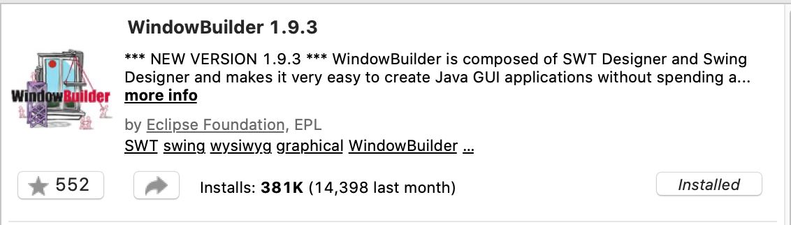 Java WindowBuilder 安装及基本使用的教程