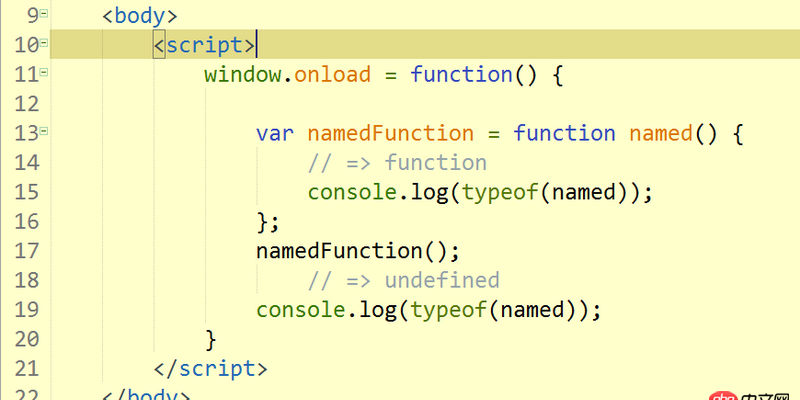 javascript - console.log(typeof(named));的位置不同，第二个为什么会显示undefined ？