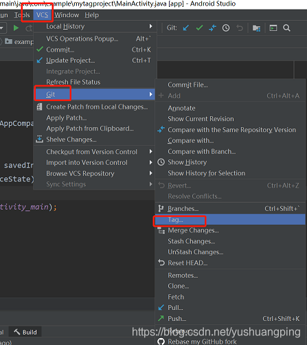 Android studio git创建与删除标签（Tag）的教程详解