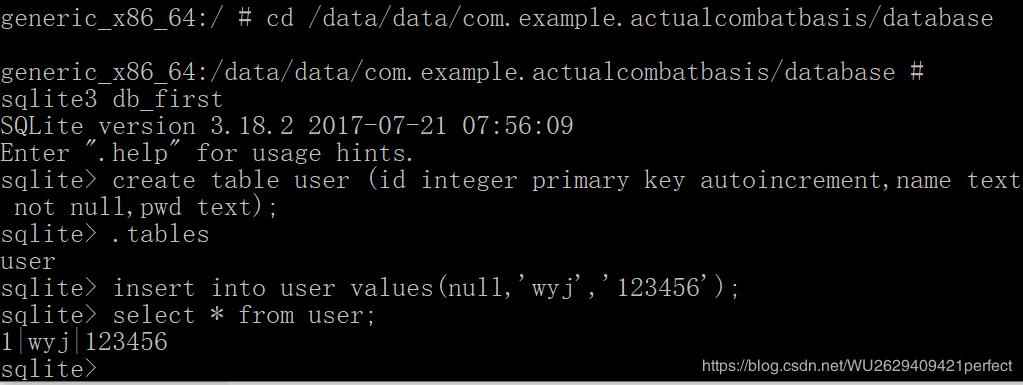 Android如何通过命令行操作Sqlite3数据库的方法