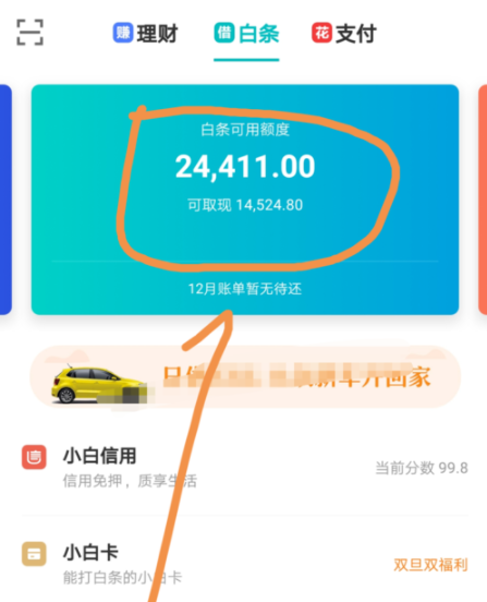 京东金融APP调整白条固定额度的操作过程