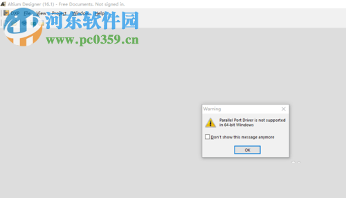 AltiumDesigner启动时提示paraller port driver is not supported in 64-bit windows的解决方法