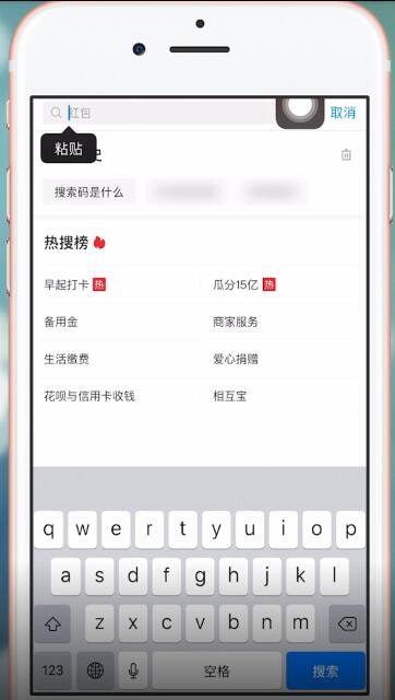 支付宝APP粘贴搜索码的具体操作流程介绍