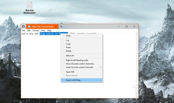 Win10记事本怎么直接选中文字进行搜索教程