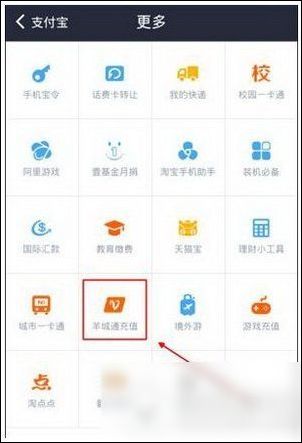 支付宝App充值羊城通的具体操作步骤