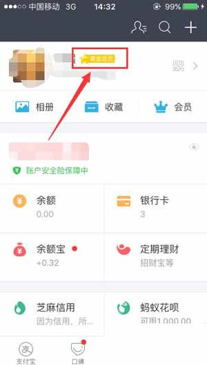 支付宝App查看自己会员等级详细操作步骤