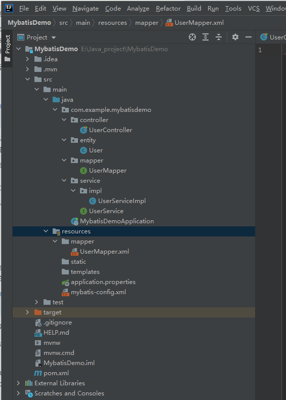 SpringBoot MyBatis简单快速入门例子