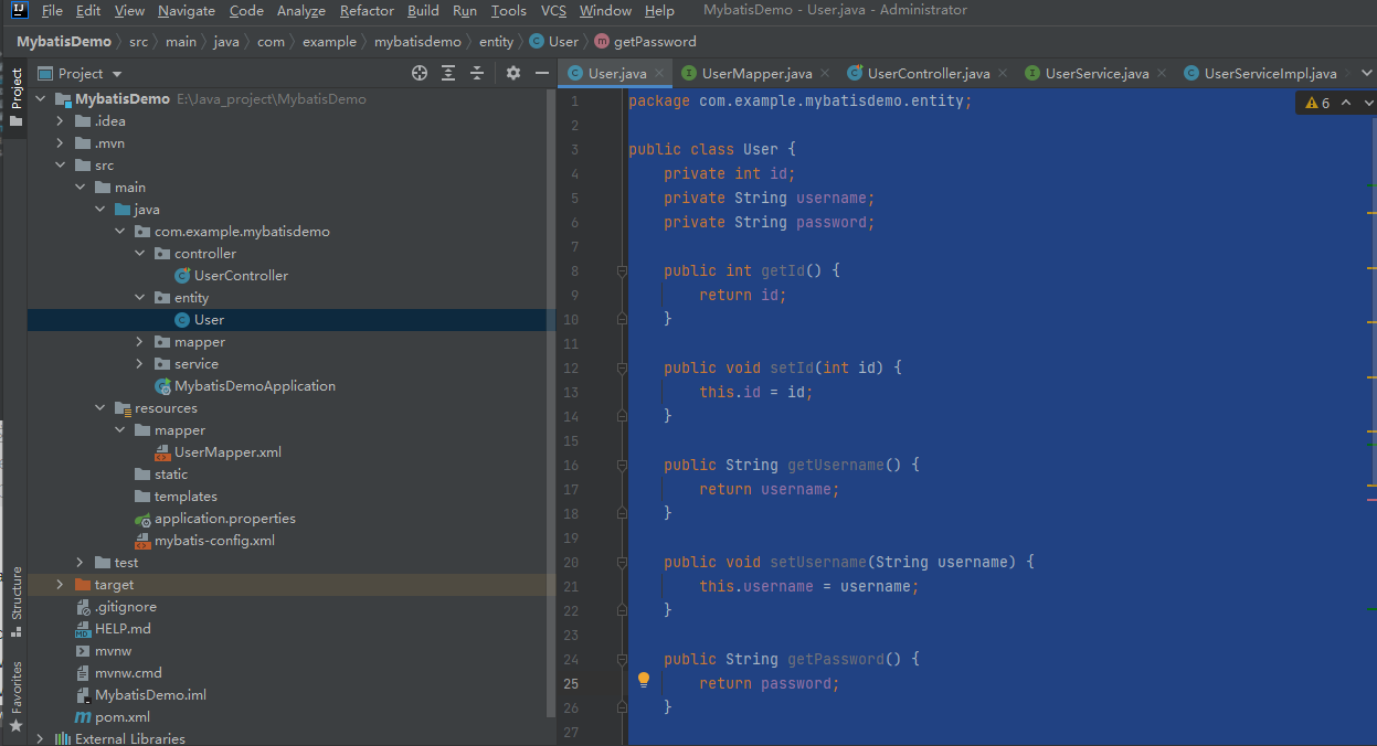 SpringBoot MyBatis简单快速入门例子