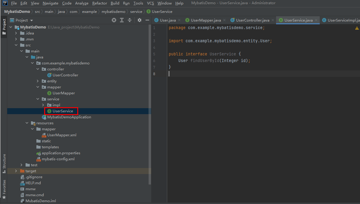 SpringBoot MyBatis简单快速入门例子