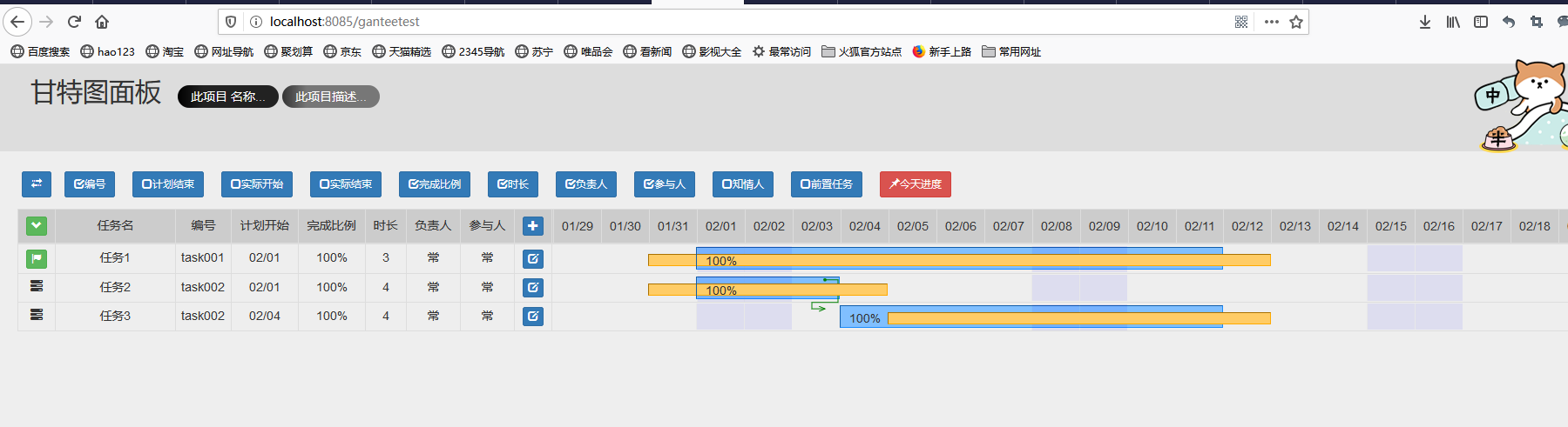 springboot+thymeleaf+mybatis实现甘特图的详细过程