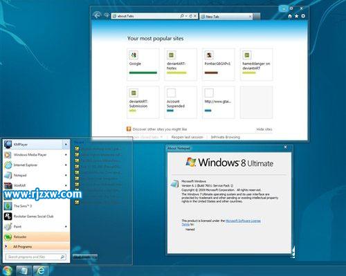 Windows 7装扮成Windows 8 M3 Build 7959