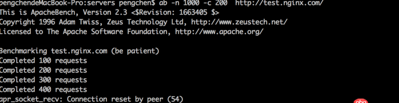 在mac pro 上搭建了nginx 服务器，一个简单的html页面，200并发都扛不住，为什么