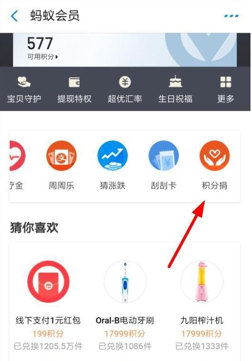 支付宝如何参加积分捐赠？具体操作步骤